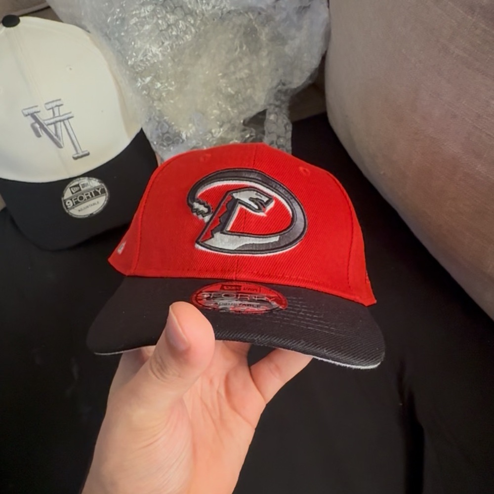 Red and Black Baseball Cap with Logo